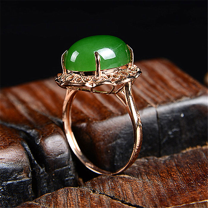 "Elegant Rose Gold Plated Green Opal Vintage Party Rings for Women | Timeless Fashion Jewelry"