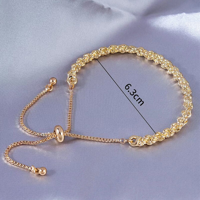 Trendy Gold Plated Twisted Chain Adjustable Bracelet for Women – Fashion-Forward Jewelry