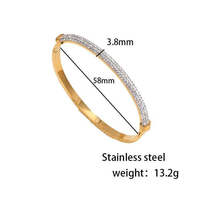 Charming 18k Gold Plated Crystal Cuff Bangles for Women – Elegant CZ Bracelet Jewelry