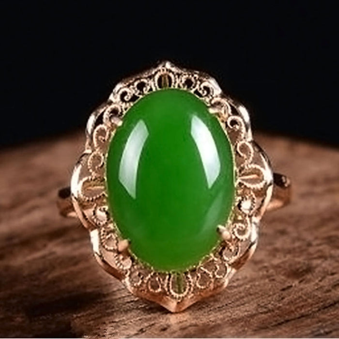 "Elegant Rose Gold Plated Green Opal Vintage Party Rings for Women | Timeless Fashion Jewelry"