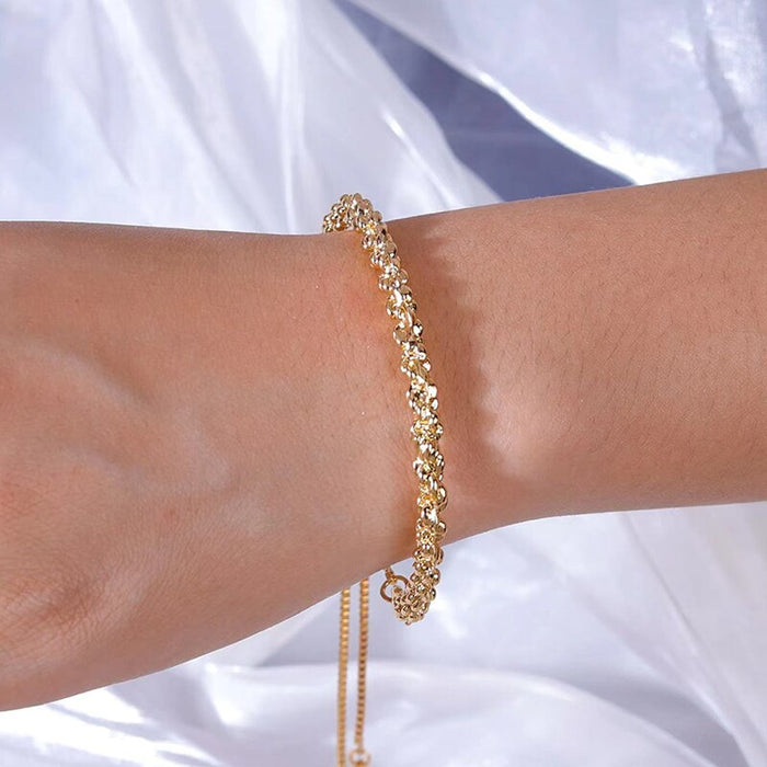 Trendy Gold Plated Twisted Chain Adjustable Bracelet for Women – Fashion-Forward Jewelry