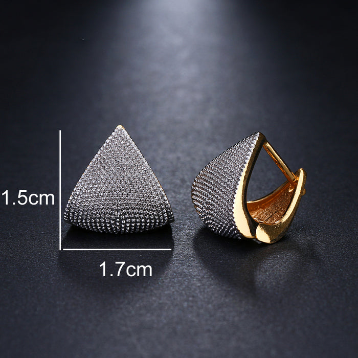 Unique 18K Gold Plated Fashion Two-Tone Geometric Earrings for Women – Original Charm Jewelry