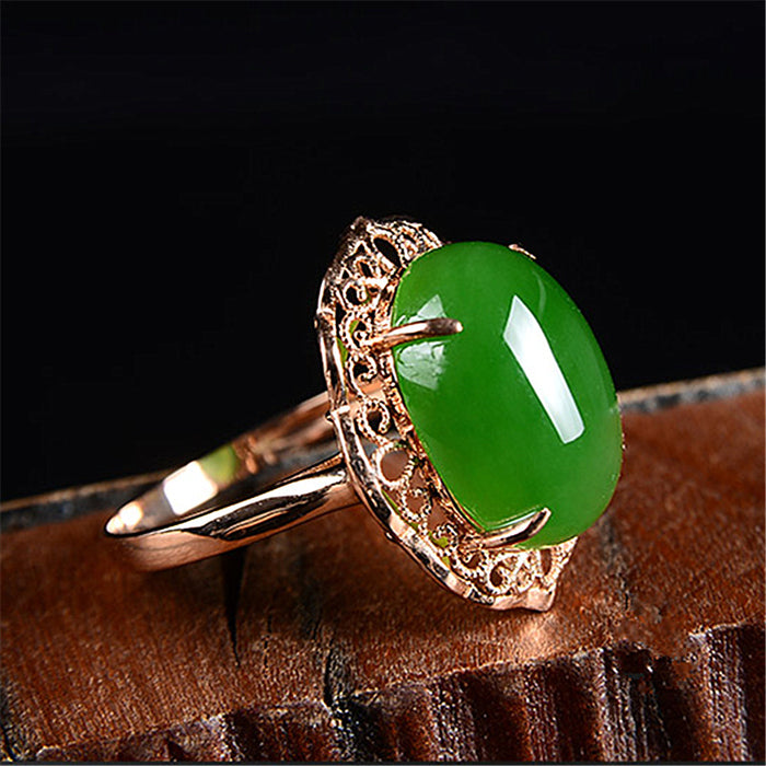 "Elegant Rose Gold Plated Green Opal Vintage Party Rings for Women | Timeless Fashion Jewelry"